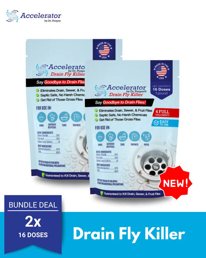 Drain Fly Killer by Dr. Pooper - Eliminates Gross Drain Flies & Sewer Flies in Sinks & Drains - No Harsh Chemicals & Made in USA