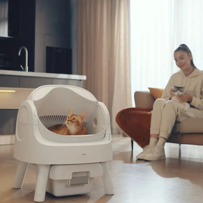 Petpivot Autoscooper 11 Open-Top Automatic Self-Cleaning Cat Litter Box, Limited-Time Extra 60 Waste Bags through July 2, 80 Total Bags