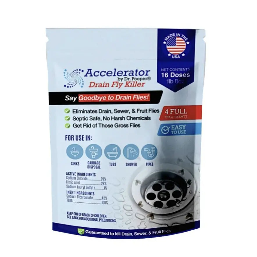 Drain Fly Killer by Dr. Pooper - Eliminates Gross Drain Flies & Sewer Flies in Sinks & Drains - No Harsh Chemicals & Made in USA