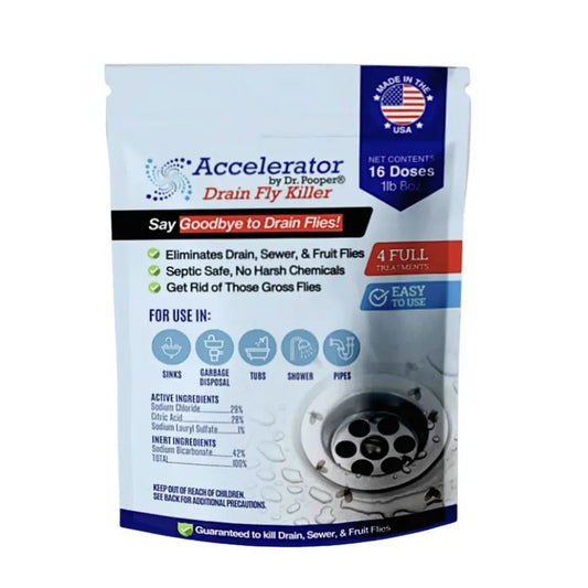 Drain Fly Killer by Dr. Pooper - Eliminates Gross Drain Flies & Sewer Flies in Sinks & Drains - No Harsh Chemicals & Made in USA